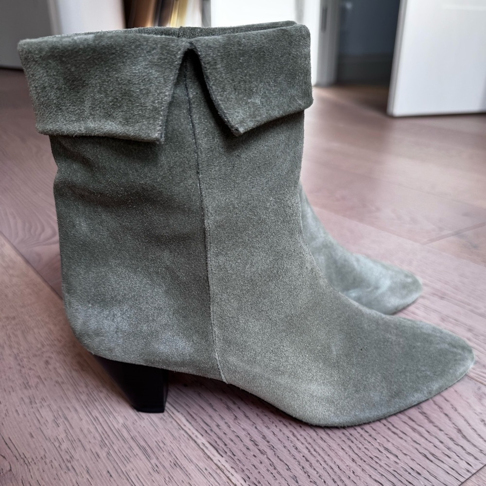 Isabel Marant Suede Heeled Boots - Green